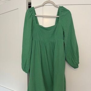 J. Crew green long sleeve dress